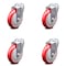 Service Caster 5 Inch Red Polyurethane Wheel Swivel Bolt Hole Caster Set SCC-BH20S514-PPUB-RED-4 - alternate 1